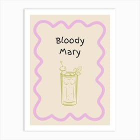Bloody Mary Doodle Poster Lilac & Green Art Print