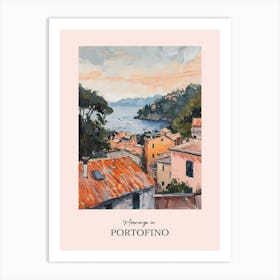 Mornings In Portofino Rooftops Morning Skyline 3 Art Print