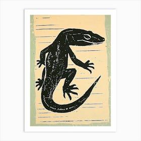 Oustalets Lizard Block Print 2 Art Print