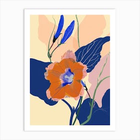 Colourful Flower Illustration Morning Glory 3 Art Print