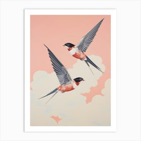 Vintage Japanese Inspired Bird Print Barn Swallow 5 Art Print