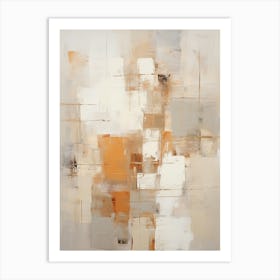 Beige And Brown Abstract Raw Painting 0 Art Print