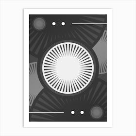 Abstract Geometric Glyph Array in White and Gray n.0098 Art Print