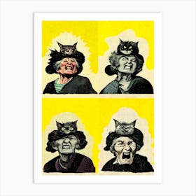 Angry Cat Lady Art Print