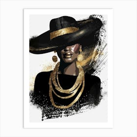 Black Woman In A Hat 1 Art Print