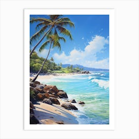 A Painting Of Anse Cocos, La Digue Seychelles 2 Art Print
