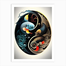 Fish Ying And 1, Yang Illustration Art Print