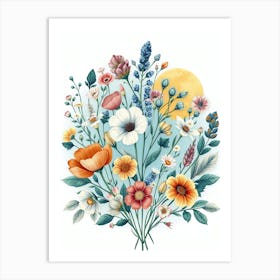 Watercolor Flowers 6 Art Print