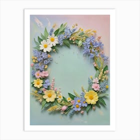 Pastel Spring Wreath Poster