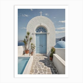 Greek Island Blue Doors Art Print