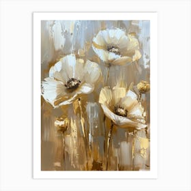 White Poppies 9 Art Print