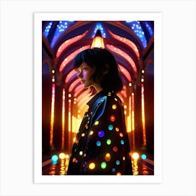 Girl In A Colorful Coat Art Print