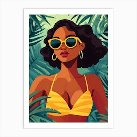 Afro-American Woman In Sunglasses Art Print