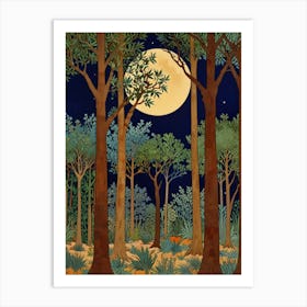 William Morris Moonlight In The Forest 161 Art Print