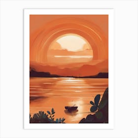 Sunset Over The Lake 2 Art Print