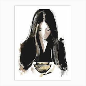 Woman Holding A Bowl Art Print