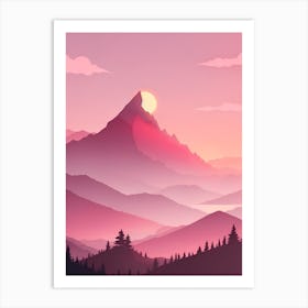 Misty Mountains Vertical Background In Pink Tone 86 Art Print