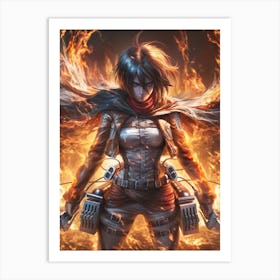 Mikasa Ackerman Attack On Titan 13 Art Print