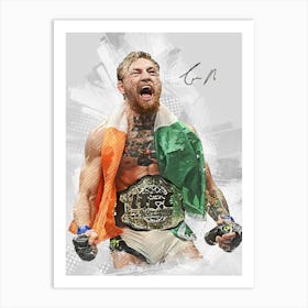 Conor Mcgregor Drawing Street Art Art Print