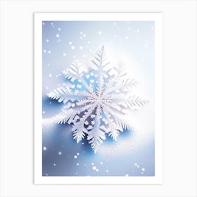 Delicate, Snowflakes, Soft Colours Art Print