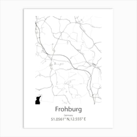 Frohburg,Germany Minimalist Map Art Print