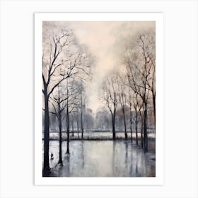 Winter City Park Painting Vondelpark Amsterdam 1 Art Print