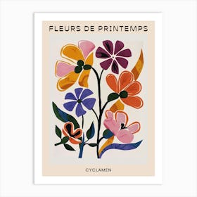 Spring Floral French Poster  Cyclamen 1 Art Print