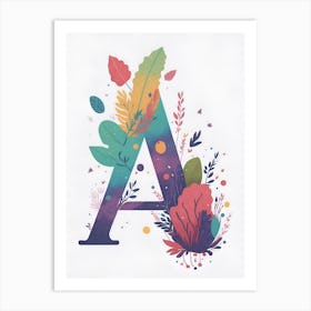 Colorful Letter A Illustration 8 Art Print