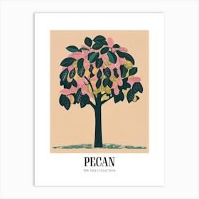 Pecan Tree Colourful Illustration 1 Poster Art Print