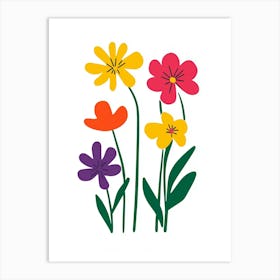 Flowers On A White Background 13 Art Print