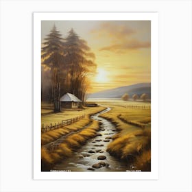 232.Golden sunset, USA. Art Print Art Print