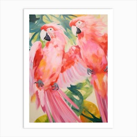Pink Ethereal Bird Painting Macaw 5 Art Print