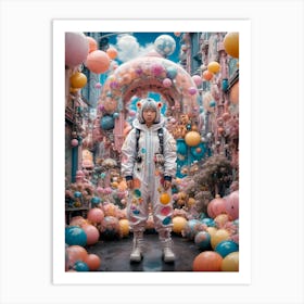 Girl In Space 1 Art Print