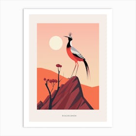 Minimalist Roadrunner 3 Bird Poster Art Print