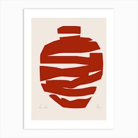 Stripes Vessel In Red Art Print