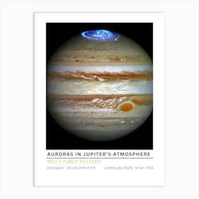 Auroras In Jupiter'S Atmosphere Art Print