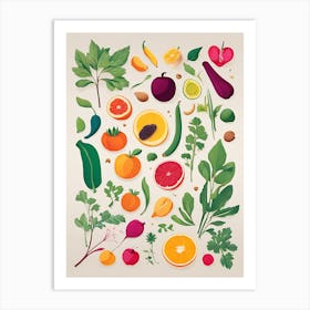 Fresh Fruits And Vegetables 1 Art Print