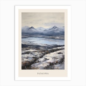 Vintage Winter Painting Poster Patagonia Argentina 2 Art Print