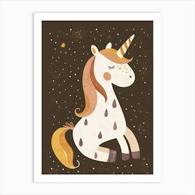 Pattern Mocha Unicorn 2 Art Print