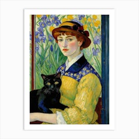 Lady With A Cat Art Print