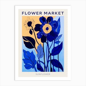 Blue Flower Market Poster Sunflower Market Poster 2 Art Print