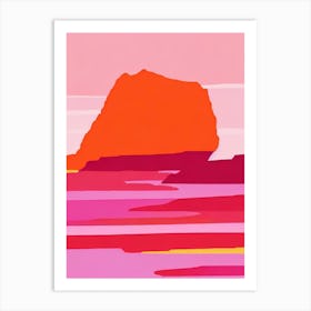 Lulworth Cove Beach, Dorset Pink Beach Art Print