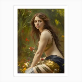 Aphrodite goddess forest nymph fantasy art dryad woman ideal beautiful painting Art Print