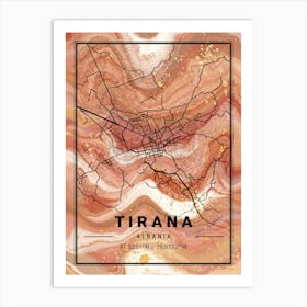 Tirana Map Art Print