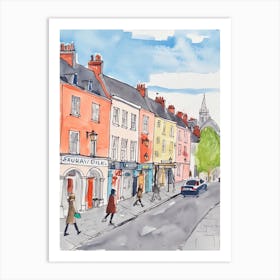 Dublin, Dreamy Storybook Illustration 1 Art Print