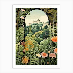 Mirabell Palace Gardens Austria Henri Rousseau Style 3 Art Print