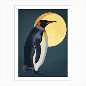 King Penguin Half Moon Island Minimalist Illustration 3 Art Print