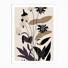 Black Snakeroot Wildflower Modern Muted Colours 2 Art Print