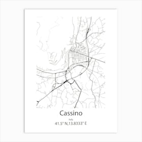 Cassino,Italy Minimalist Map Art Print