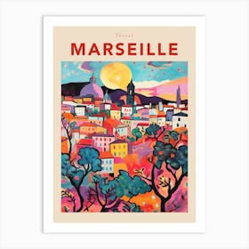 Marseille France 5 Fauvist Travel Poster Art Print